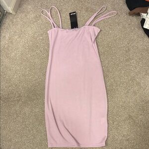 Nasty Gal Double-Strap Lilac Midi Dress